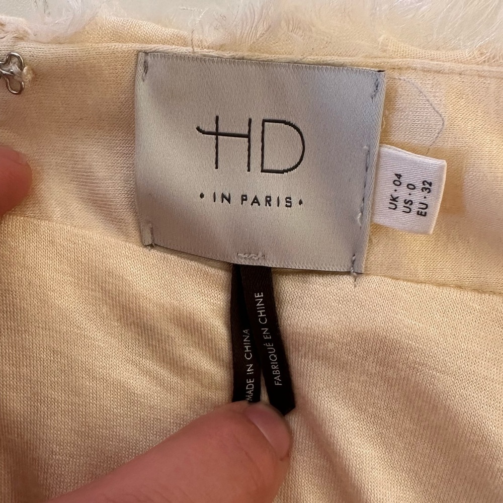 Anthropologie HD In Paris Tufted Blossom Midi Skirt Size 0 Ivory/Cream Floral - Picture 4 of 9